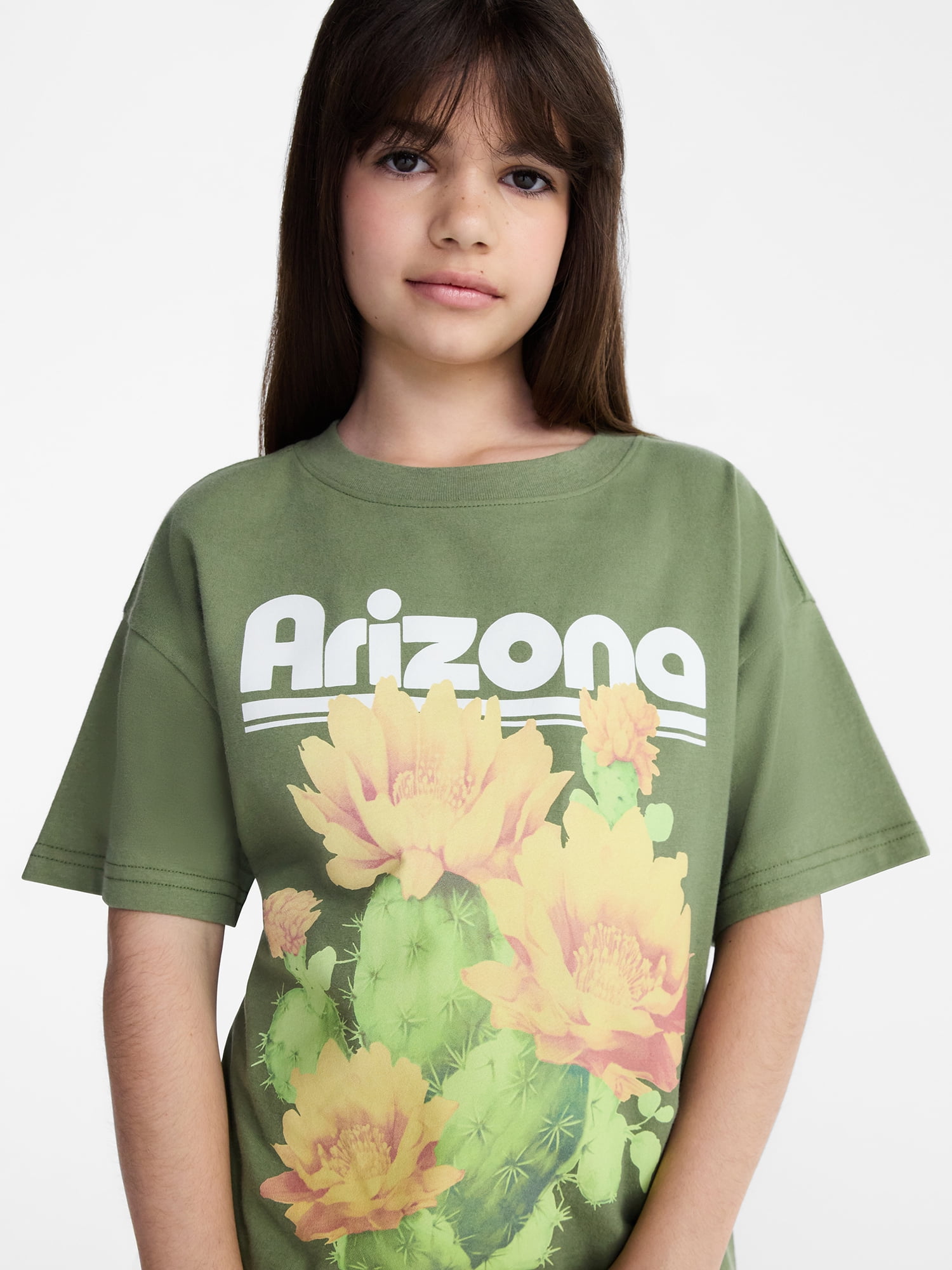 Weekend Academy Girls Graphic Cotton Tee with Short Sleeves, Sizes 4-18