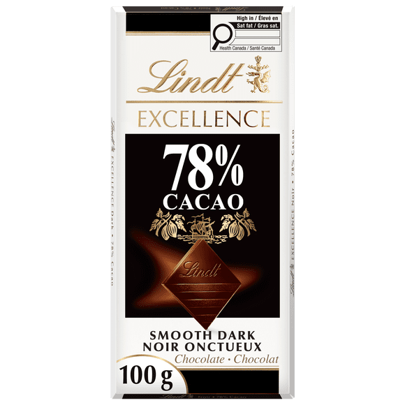 Chocolat noir Lindt EXCELLENCE à 78 % de cacao – Barre (100 g)