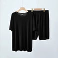 thumbnail image 1 of Pijamas frescos para parejas, pantalones finos de manga corta con hilo de seda de hielo de verano para mujer, ropa de abrigo, ropa de casa para hombre, traje, 1 of 3