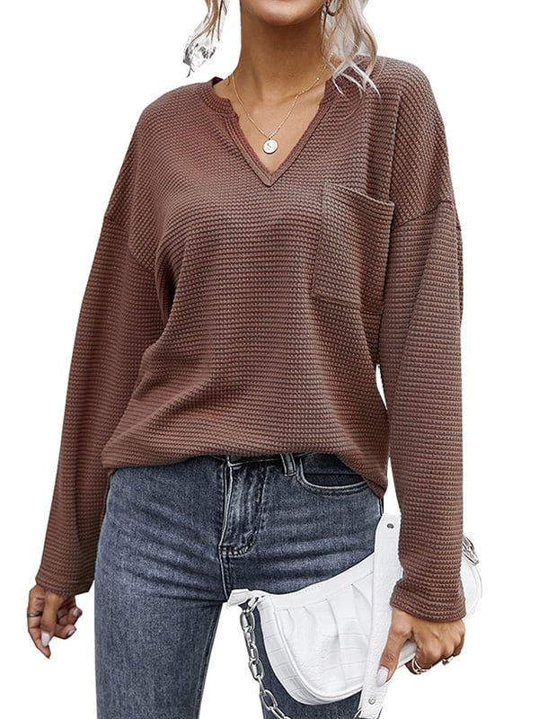 Waffle knit jumper womens Clearance