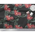 thumbnail image 2 of Soimoi Black Cotton Duck Fabric Leaves & Peony Floral Print Sewing Fabric Yard 44 Inch Wide, 2 of 3