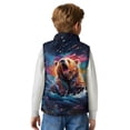 thumbnail image 5 of Xoenoiee Bear Paint Splatter Print Sleeveless Outerwear Warm Fleece Vest for Boys Kids Toddlers Teens Zipper Coats with Pockets Winter Spring Fall Jacket, Size 5-6 Years, 5 of 7