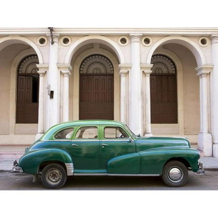 Classic Green American Car Parked Outside the National Ballet School, Havana, Cuba Print Wall Art By Lee (Best Way To Protect Car Parked Outside)