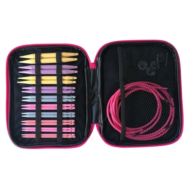 1Set ABS Circular Knitting Needles Interchangeable Crochet Needles With Case For Any Crochet Patterns & Yarns