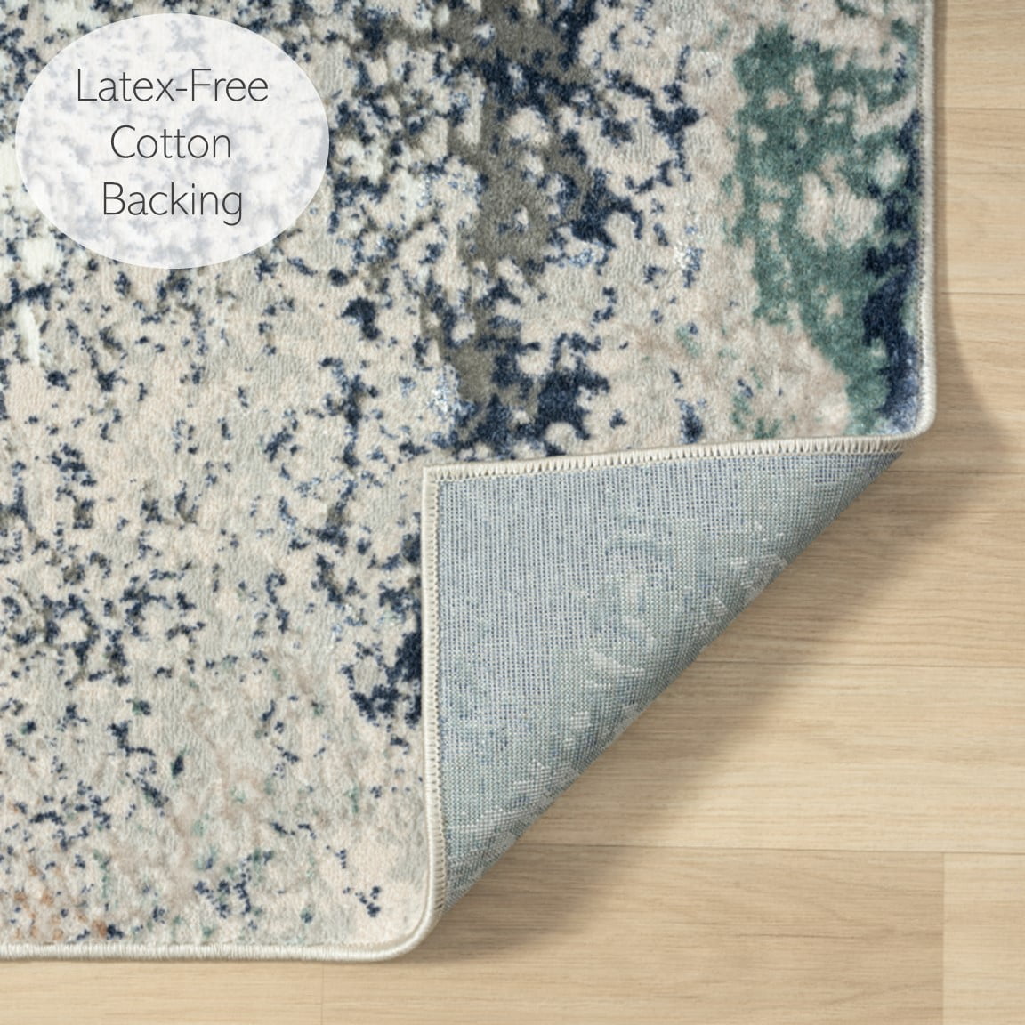 Harlow Hill Bethany 7'5" x 9'5" Grey/Teal Abstract Durable Indoor Area Rug