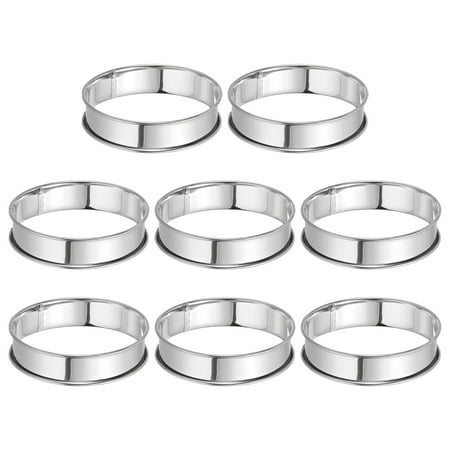 

Uxcell 8pcs Crumpet Rings 3.94 Nonstick Double Rolled Round Cake Ring Silver