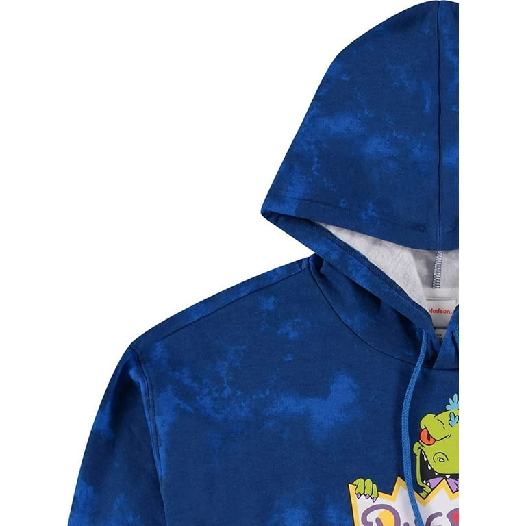 Nickelodeon Mens Rugrats Reptar Hoodie Rugrats Reptar Tommy and Chuckie Tie Dye Sweatshirt Blue Dye Large Walmart