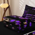 thumbnail image 5 of Erosebridal Camouflage Flag Zipper Queen Comforter Set with Fitted Sheet and 2 Pillowcases for Women Men, Purple Rustic Branches Zipper Bedding Set, Black Reversible, 4pcs, 5 of 7