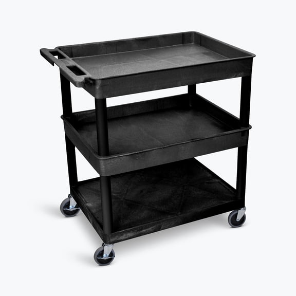 FSE 373-TC112-B Large Tub Top/Middle and Flat Bottom Shelf Cart