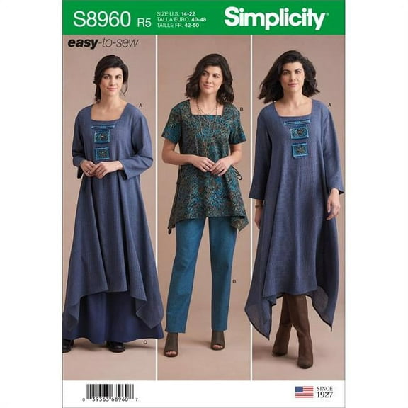 Simplicity US8960R5 Womens Dress or Tunic, Skirt & Pant - Size R5
