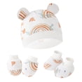 thumbnail image 5 of GYRATEDREAM Baby Hats and Mittens Infant Cotton Beanie Cap No Scratch Gloves Socks Set Newborn Hospital Hat for Newborn Boys Girls, 5 of 6