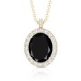 thumbnail image 2 of Rosec Jewels Lab Grown Black Diamond Pendant with Diamond Halo for Women - AAAA Grade, 18K Yellow Gold, 2 of 6