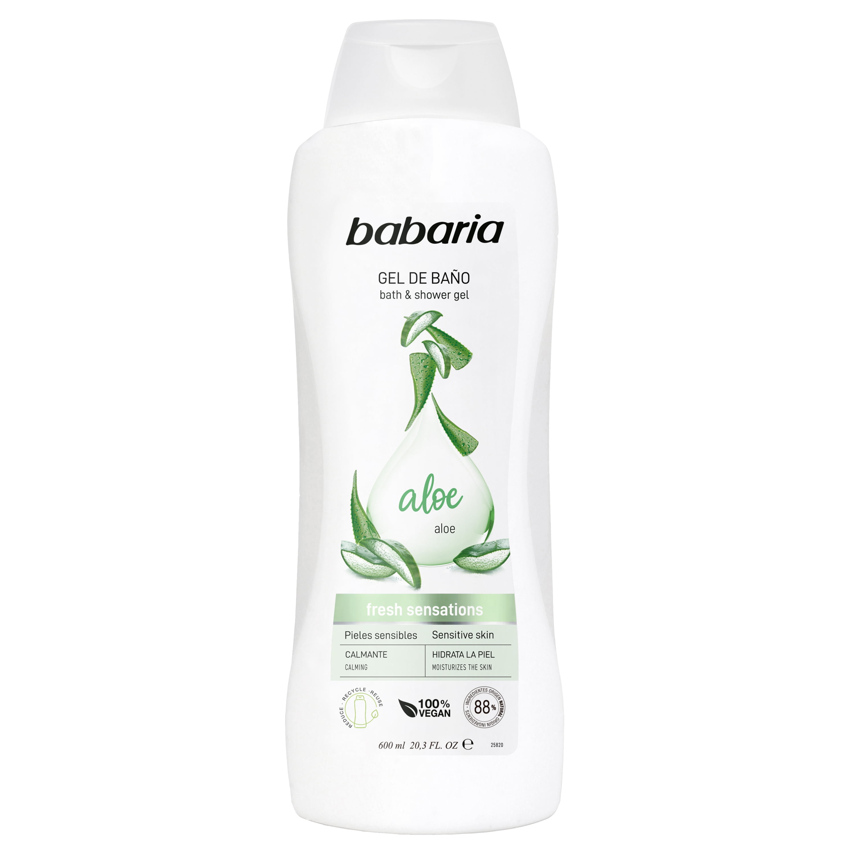 Babaria Aloe Shower Gel for Sensitive Skin, 20.3 fl. oz
