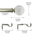 thumbnail image 6 of Better Homes & Gardens Twisted Clear Sphere 1" Single Adjustable Curtain Rod, 42"-120", Satin Nickel, 6 of 8