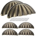 thumbnail image 4 of Juego de seis pomos semicirculares para cajones con diseño de concha vintage para elegantes tiradores de gabinete y decoración del hogar., 4 of 7