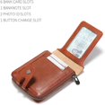 thumbnail image 4 of CHANPINCL Cartera de Cuero Genuino para Hombre con RFID y Zíper, Gran Capacidad para Licenciar el Conducir, Bolsillo Multifuncional para Monedas (Marrón Amarillento), 4 of 6