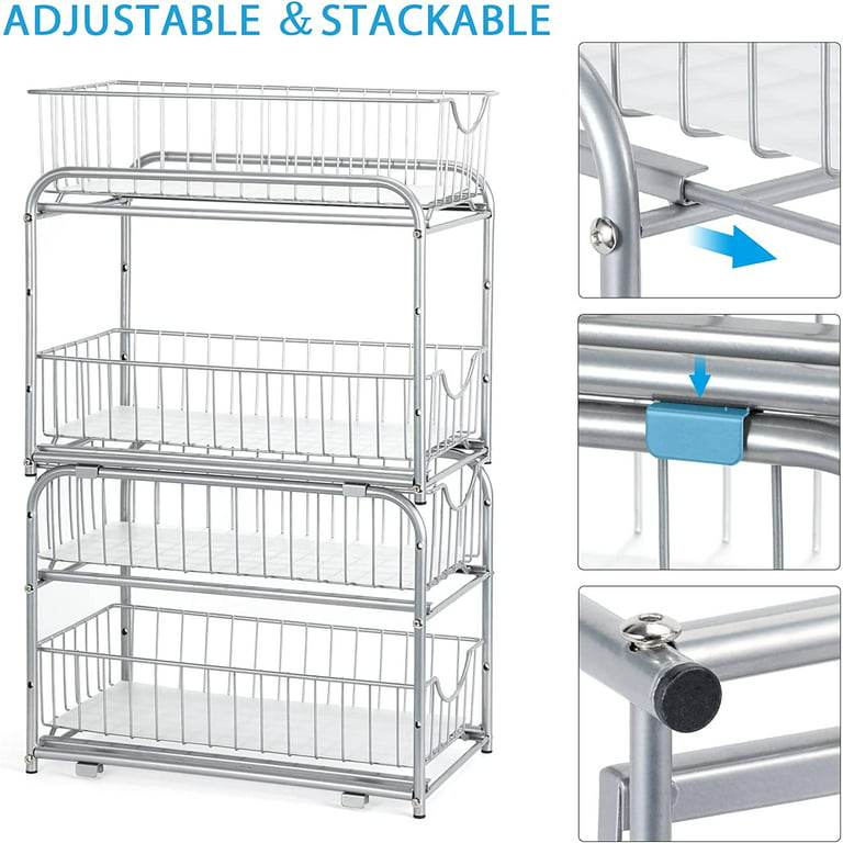 2 Pack Under Sink Organizer with Sliding Cabinet Basket, 2 Tier Multi- –  JandWShippingGroup