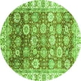 thumbnail image 1 of Ahgly Company Indoor Round Oriental Green Traditional Area Rugs, 5' Round, 1 of 4