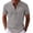 Gray, variant on Men's Henley Shirts Casual Short Sleeve Bamboo Linen Band Collar Shirt Summer Button Basic Tee Gray M