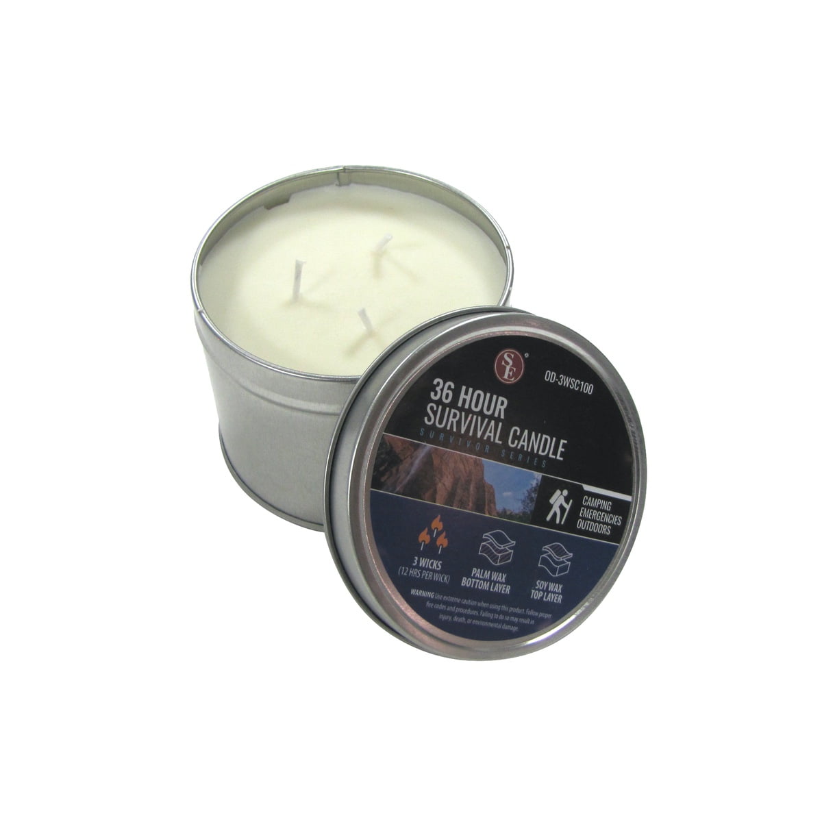 Coghlan's Survival Candle with 3 Wicks Bulk Includes Matches Burns 36 Hours 