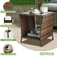 thumbnail image 5 of Outdoor Side Table, Patio Side Table, Square End Side Table Outdoor Base Garden Furniture Deck Table, 5 of 8