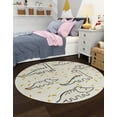 thumbnail image 3 of Unique Loom Whimsy Kids Collection Area Rug - Dinosaur (7' 10" Round Ivory/Yellow), 3 of 9