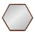 thumbnail image 3 of Kate and Laurel McLean Modern Wood Framed Hexagon Wall Mirror, 26 x 30, Walnut Brown, Decorative Geometric Mirror for Wall, 3 of 8