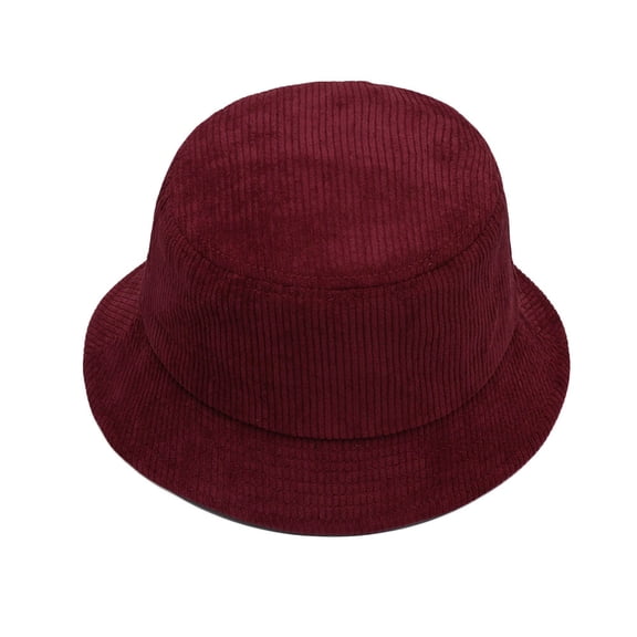 WITHMOONS Corduroy Bucket Hat Outdoor Fishing Boonie Cap Packable Sun Hat YZB0209 (Wine)