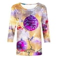 thumbnail image 4 of GERsome Christmas Shirts for Women Plus Size Graphic Top Merry Christmas Crew Neck 3/4 Sleeve Holiday Tshirt Size XXL, 4 of 5