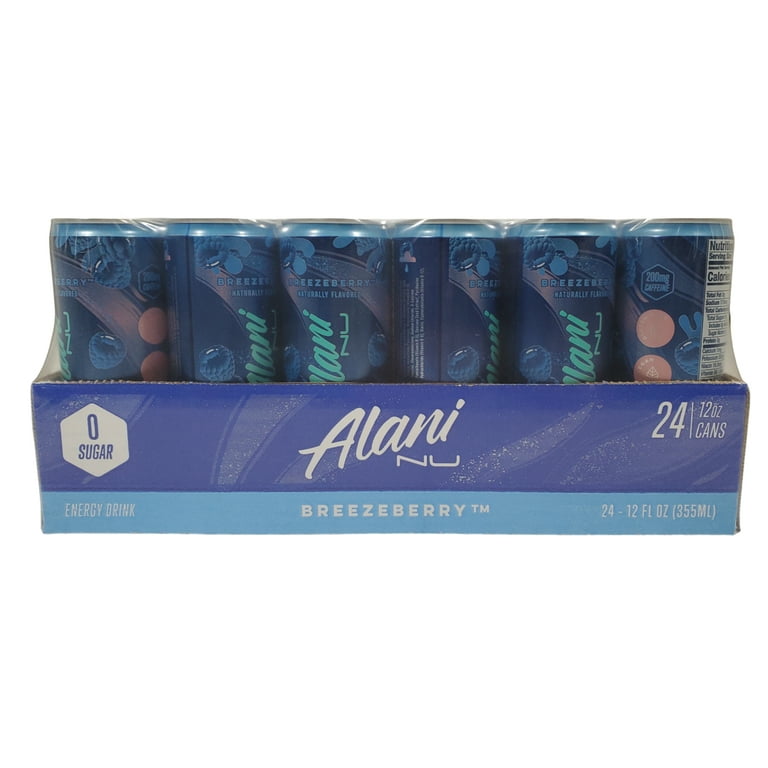 Alani Nu BREEZEBERRY, Sugar Free, Low Calorie Energy Drinks, 200mg