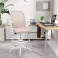 thumbnail image 2 of Ergonomic Computer Standing Desk Chair, Mid-Back Mesh Rolling Office Drafting Chair with Lumbar Support and Footrest Ring, 2 of 9