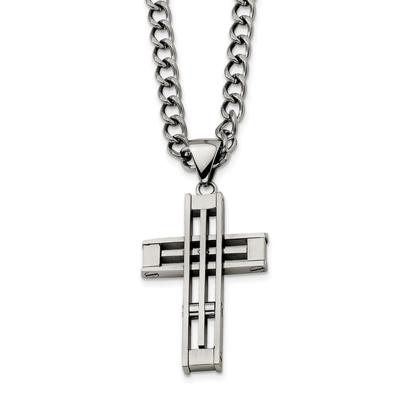 Chisel Stainless Steel Cross Pendant Necklace - 22 inches