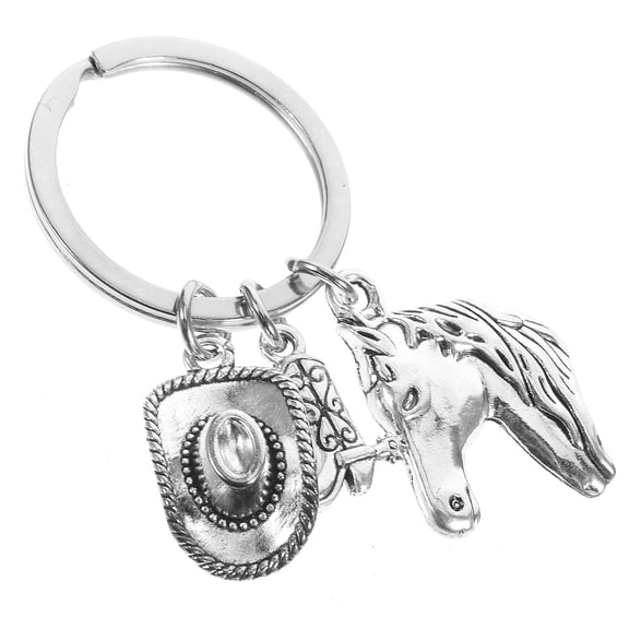 OUNONA Western Cowgirl Hat Keychain Handbag Pendant Charms Zinc Alloy 1Set