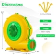 thumbnail image 3 of Gymax 950W 1.2 HP Electric Blower 2620 PA Air Blower for Inflatables Water Slide, 3 of 10