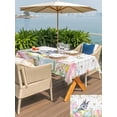 thumbnail image 4 of Outdoor Tablecloth with Umbrella Hole and Zipper, Easter Rectangle Table Cloth 54x80 Inch Waterproof Tablecloth, Spring Rabbit Eggs Flowers Leaves Grey Plaid Picnic Table Cover for Patio Camping, 4 of 7