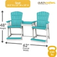 thumbnail image 2 of DutchCrafters Plastic Poly Outdoor Bistro Set with 2 Chairs and Attached Center Table, 3 Piece Patio Furniture Set - Amish Made in USA, 2 of 7