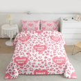 thumbnail image 3 of Manfei Kawaii Sweet Girl Bedding Comforter Set for Teen, Pink Cheetah Print Twin Comforter Sets, Modern Fashion Reversible Bedding Set, Breathable Home Decor, 2pcs, 3 of 9
