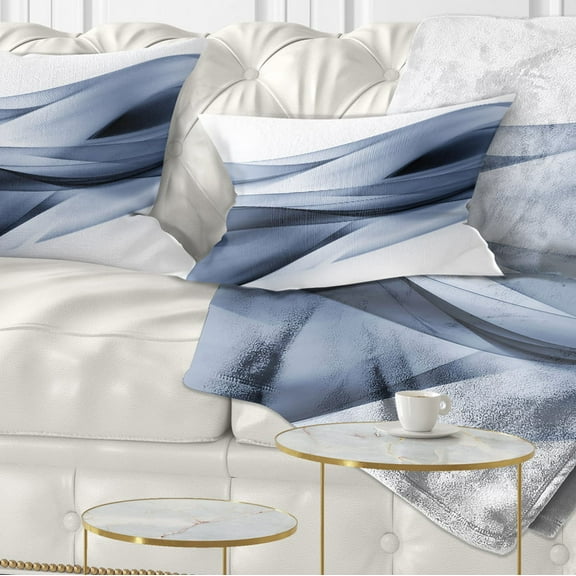 Designart Glittering Light Blue Pattern - Abstract Throw Pillow - 12x20