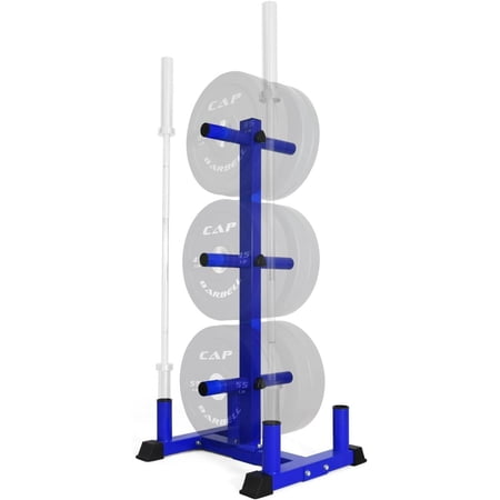 CAPHAUS Olympic Weight Plate Rack for Bumper Plate Storage, w/Barbell Holders and Plate Pegs, Heavy-Duty Olympic Weight Tree for Home Gym, 2 Inch Weight Plate Holder Capable of Holding Up to 800LB