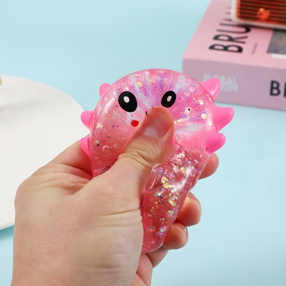 Axolotl Stress Balls for Adults, Squishy Axolotl Sensory Fidget Toys, Stress Relief, Party Favors Cute Animal Squeeze Toys (Blue)