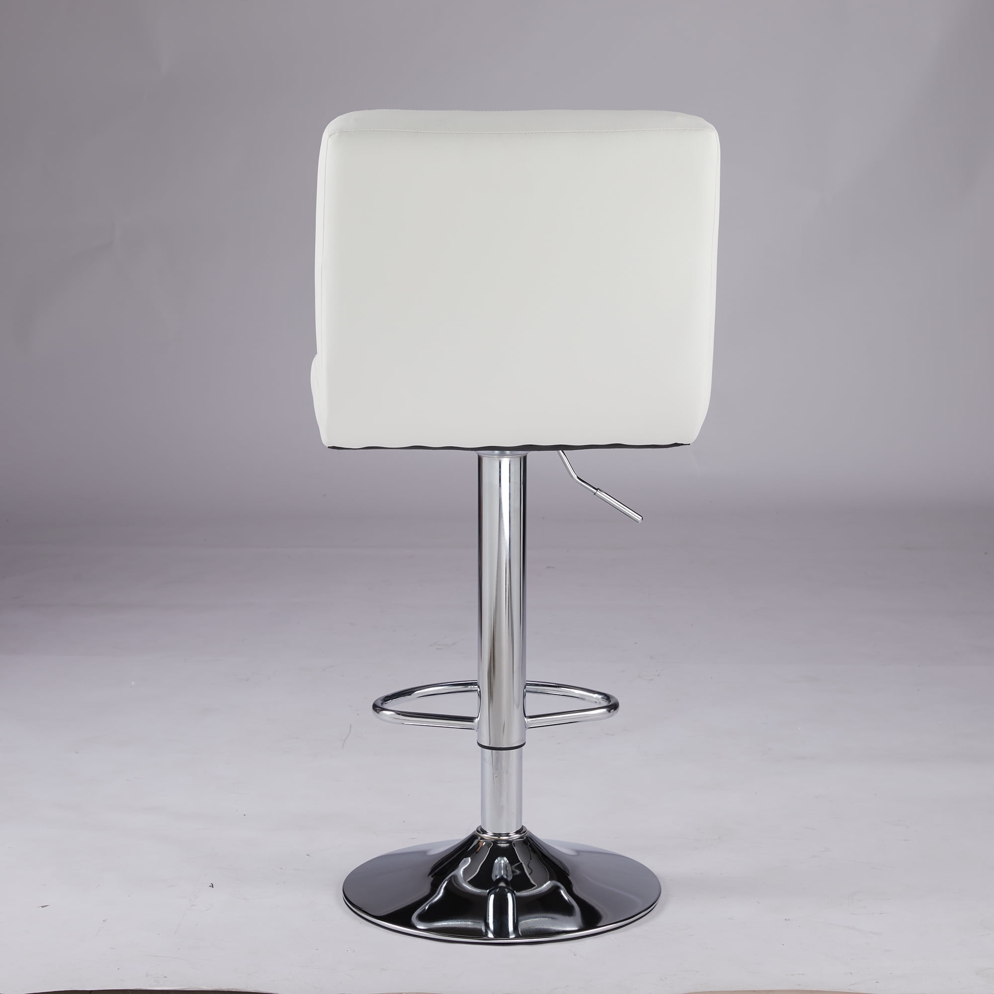 edx Bar Stools Set of 2 with PU Leather, Swivel High Back Bar Stools for Kitchen Island, Bar Stools, White