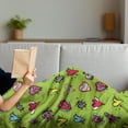 thumbnail image 3 of Love Soft Flannel Fleece Throw Blanket, Hand Drawn Hearts Sketch with Various Shapes and Sizes Love Affection, Cozy Plush for Indoor and Outdoor Use, 50" x 70", Avocado Green and Red, by Ambesonne, 3 of 5