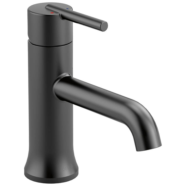 Delta Faucet Robinet de Salle de Bain Noir Mat, Robinet de Salle de Bain à Trou Unique, Robinet de Salle de Bain à Poignée Unique, Noir Mat 559LF-BLMPU, avec Ensemble de Vidange