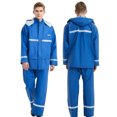 thumbnail image 1 of Graflsoa Combinaison de Pluie de Moto Imperméable Robuste pour Adultes, Bleu, Taille TTG, Matériau PVC, Protection par Tous les Temps, 1 of 6