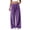 Purple 12, variant on Karymi Shorts for Women Solid Plush Fuzzy Wide Leg Pants, Elastic Waist Decorative Button Front Warm Fluffy Long Trousers