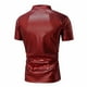 thumbnail image 4 of pstuiky Mangas cortas para hombre, Camisa de fiesta de discoteca para hombre, color sólido, cuello alto brillante, manga corta camisetas de hombre xxl, 4 of 8