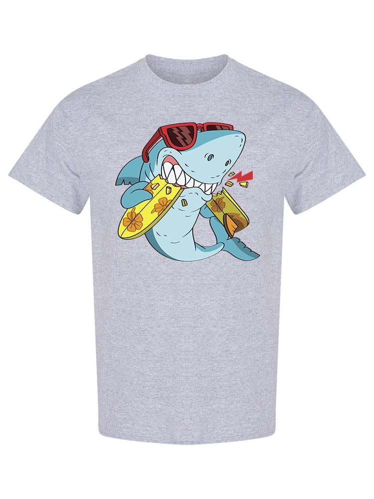 Cartoon Angry Shark T-Shirt Men -Image by Shutterstock Medium 