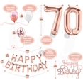 thumbnail image 3 of 70th Birthday Decorations, Birthday Party Supplies, 70th Birthday Banner Rose Gold, Confetti Balloons Her, 70th Cake Topper, 70 Photo Props, 3 of 4
