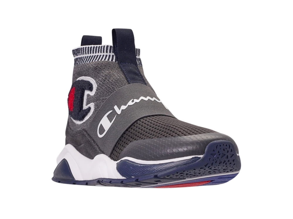 champion men's rally pro big c knit sock top sneaker