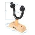 thumbnail image 2 of Guitar Wall Mount Hanger Metal Rack Hook W/ Rubber Sheath Wooden Base for Guitar Bass Violin Mandolin Ukulele Instrument Easy to Install, 2 of 7
